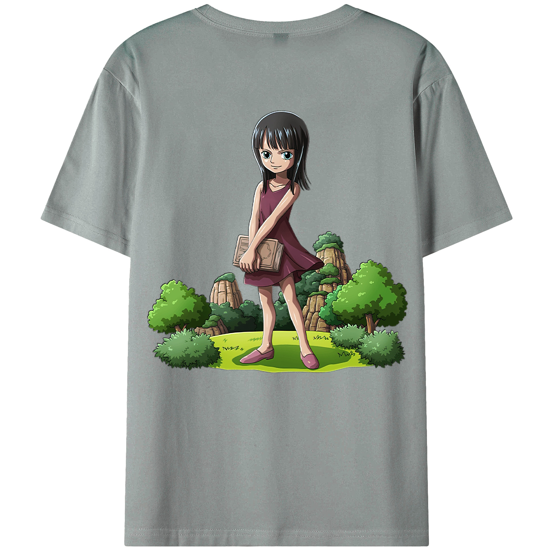 ワンピース ニコ・ロビン ONE PIECE Nico Robin 綿100％ メンズ半袖Tシャツ（バックプリント） 通気性